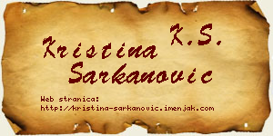Kristina Šarkanović vizit kartica